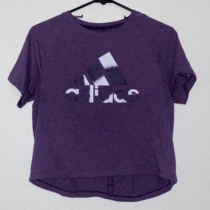purple adidas half shirt